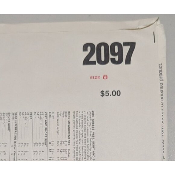 Vogue American Designer Bill Blass Pattern 2097 factory folds - Picture 6 of 10